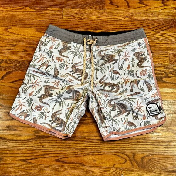 Howler Brothers Bruja Ottine Off White Board Shorts. Size 36. - Picture 8 of 8